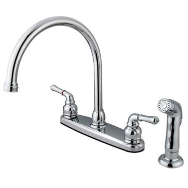 Kingston Brass Magellan Centerset Kitchen Faucet with Matching Sprayer, Chrome Kitchen Faucet Kingston Brass